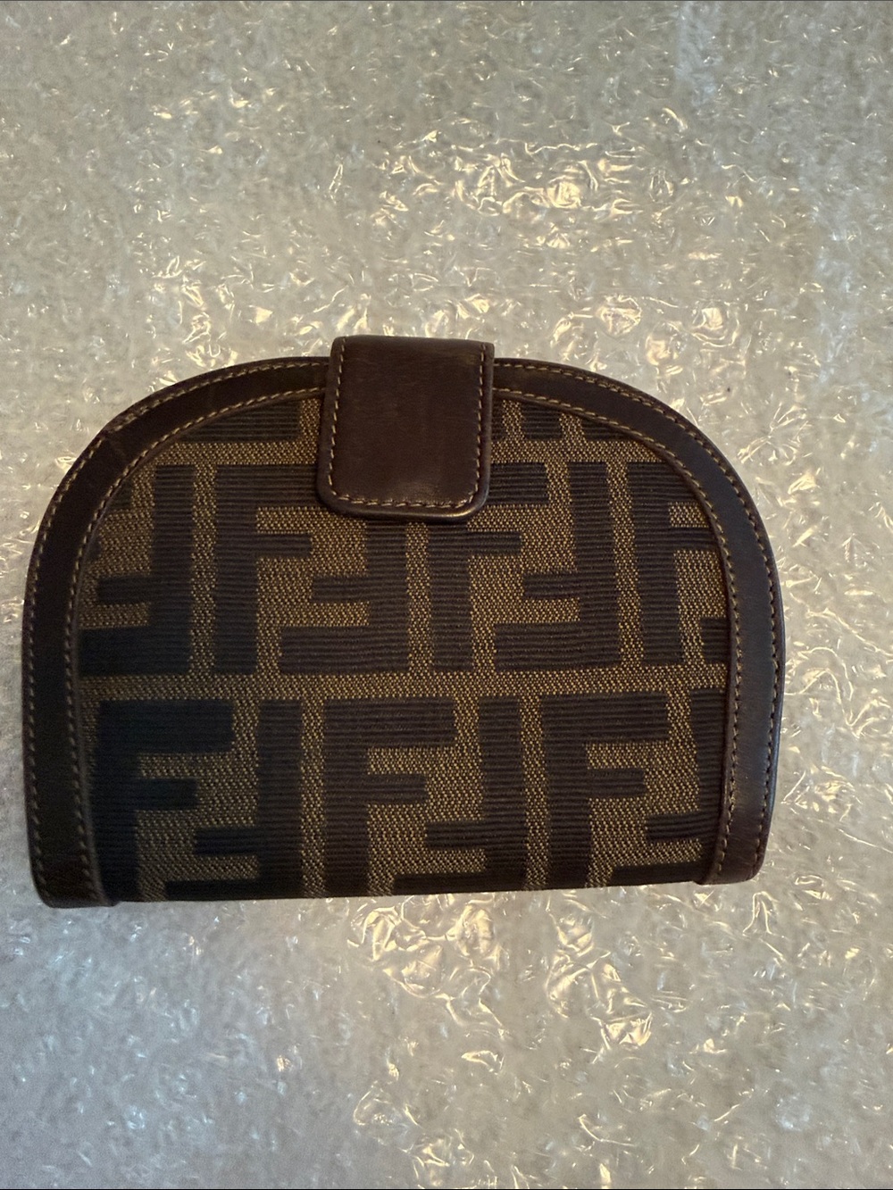 Fendi Brown Monogram Wallet with Leather Trim